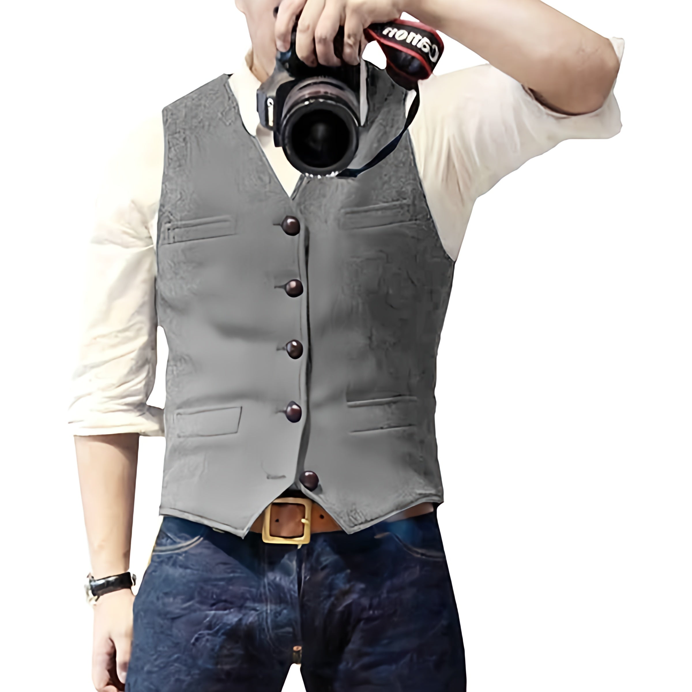 Men’s Slim Fit Vintage Waistcoat | Formal Button Vest