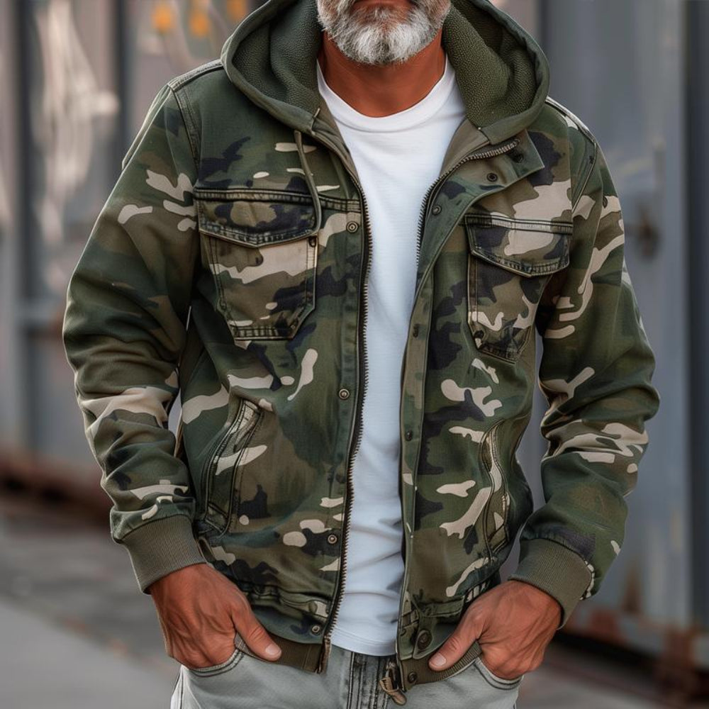 Men's Bomber Jacket - Lightweight Hooded Windbreaker