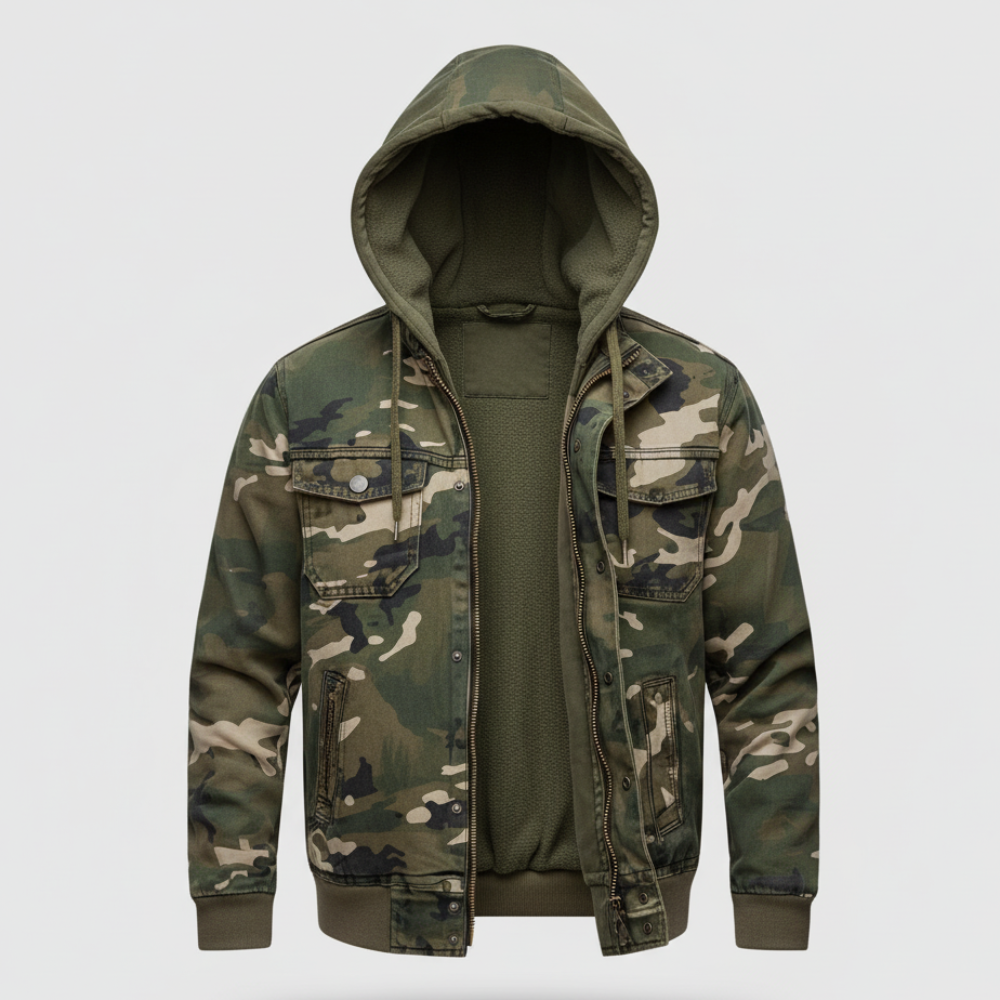 Men's Bomber Jacket - Lightweight Hooded Windbreaker