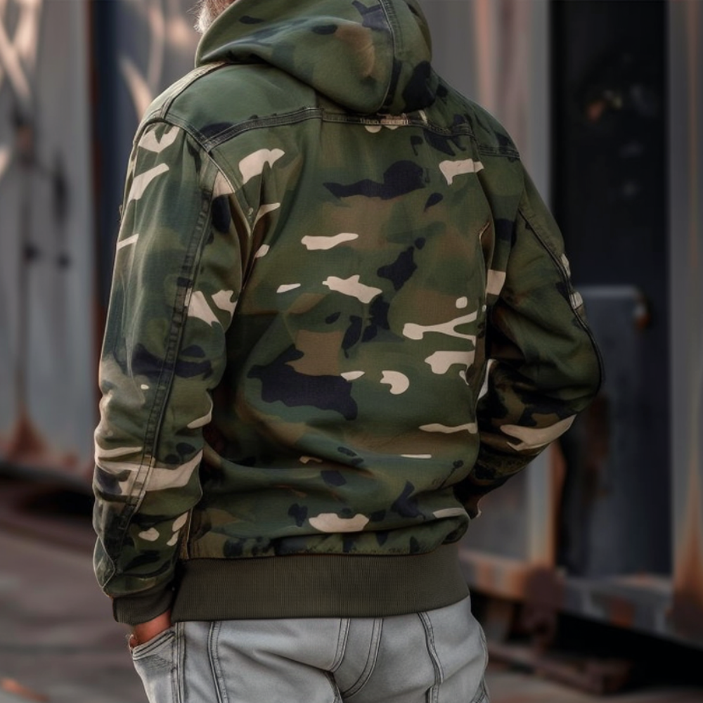 Men's Bomber Jacket - Lightweight Hooded Windbreaker