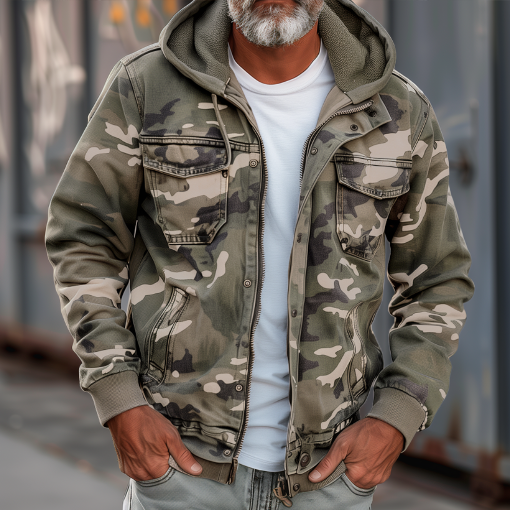 Men's Bomber Jacket - Lightweight Hooded Windbreaker