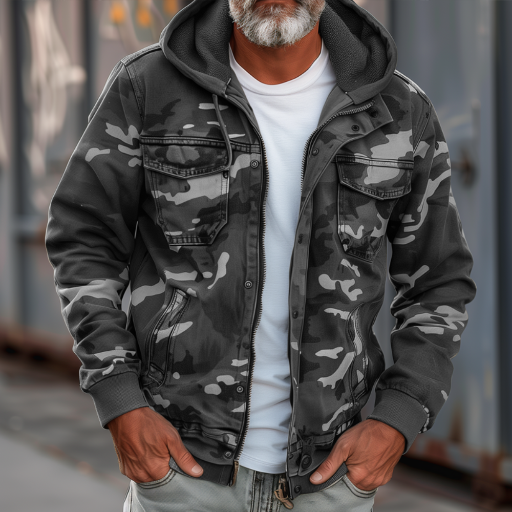 Men's Bomber Jacket - Lightweight Hooded Windbreaker