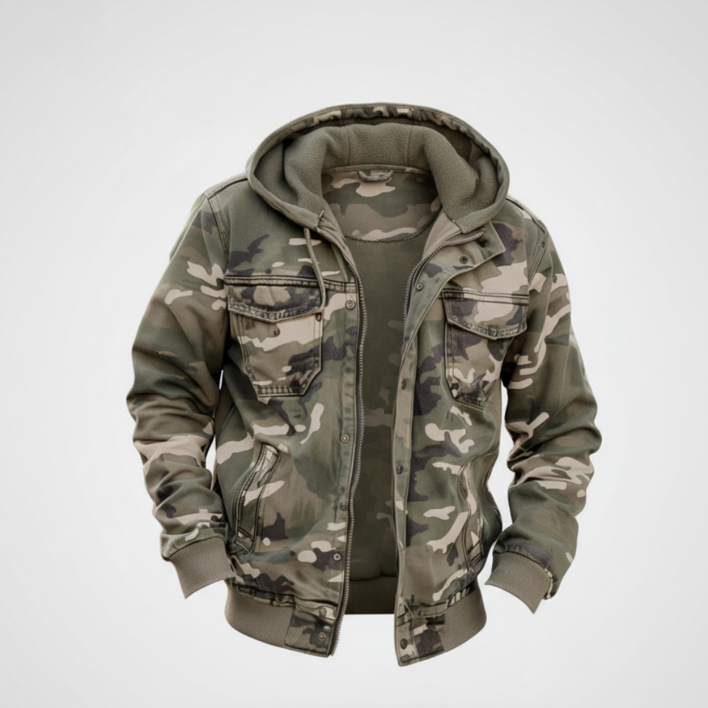 Men's Bomber Jacket - Lightweight Hooded Windbreaker
