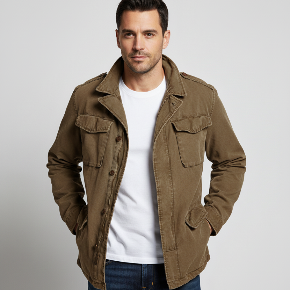 Men's Bomber Jacket - Lightweight Trench Style