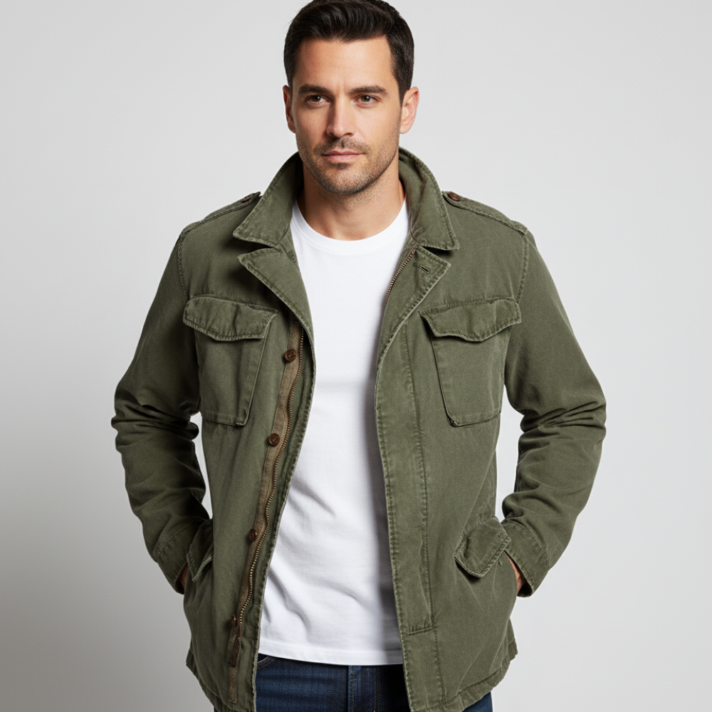 Men's Bomber Jacket - Lightweight Trench Style