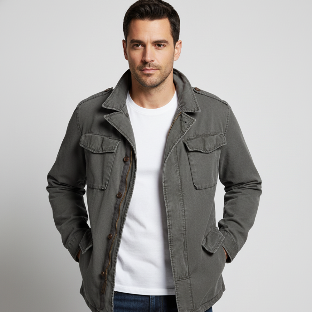 Men's Bomber Jacket - Lightweight Trench Style
