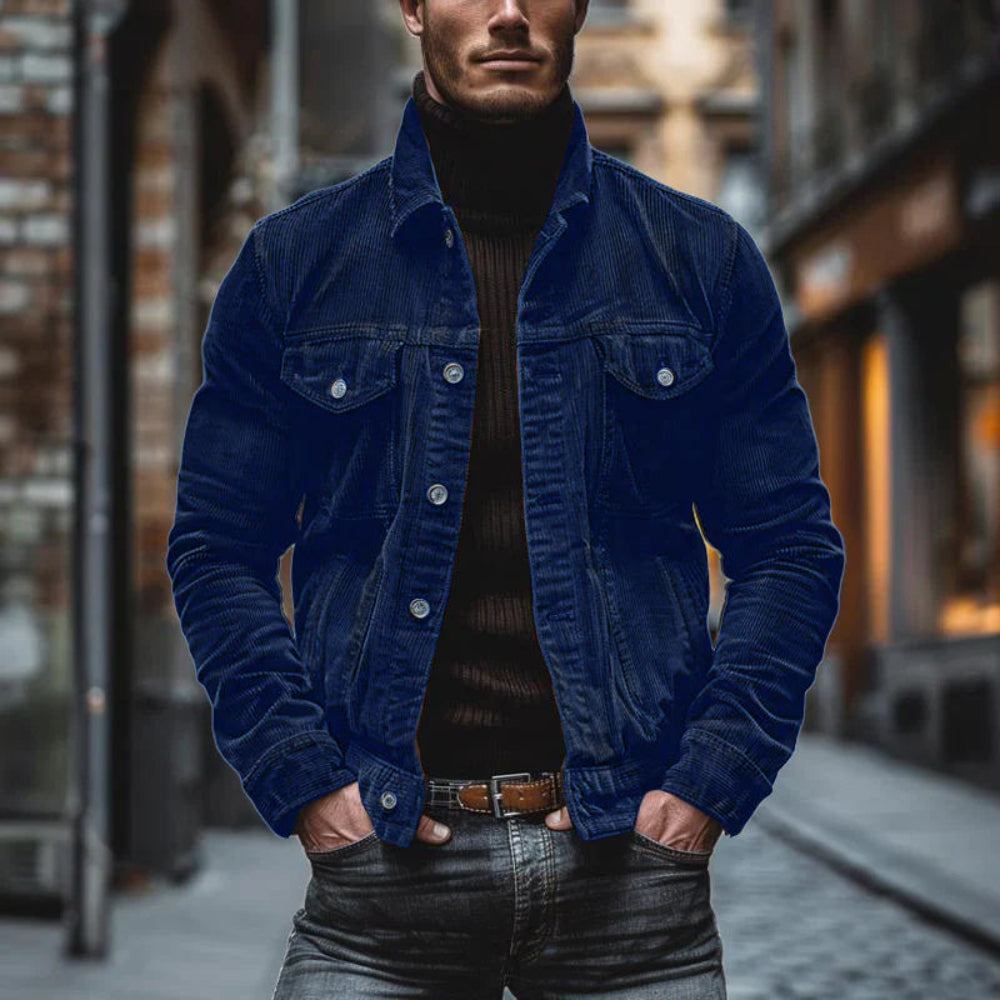 Men's Corduroy Jacket - Short Bomber Style