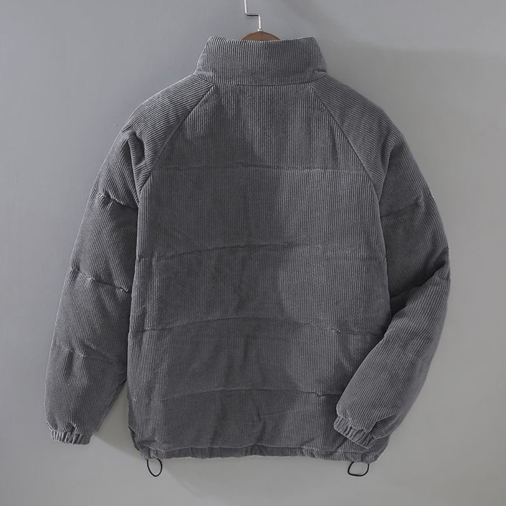 Men's Corduroy Puffer Jacket - Lightweight Winter Outerwear