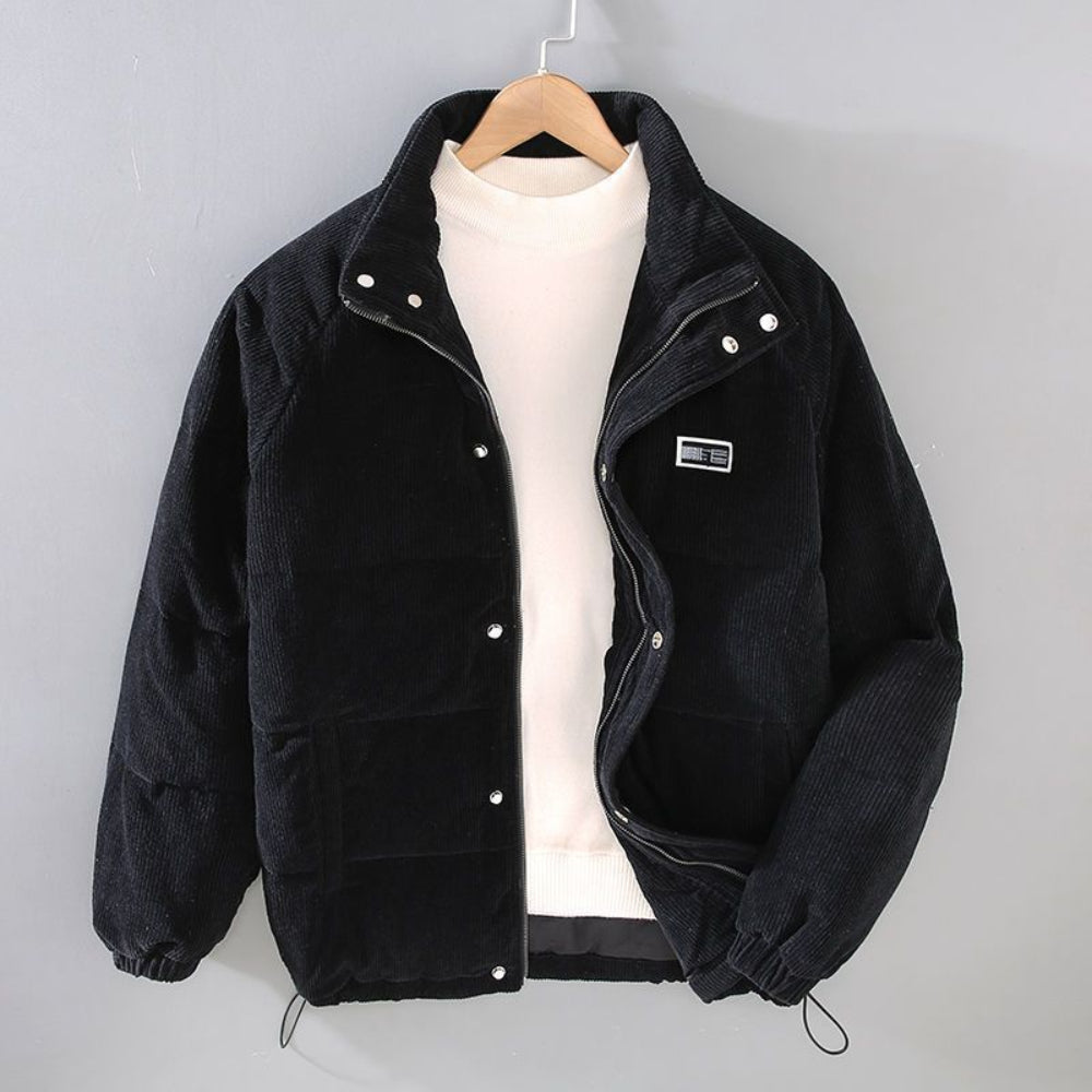 Men's Corduroy Puffer Jacket - Lightweight Winter Outerwear
