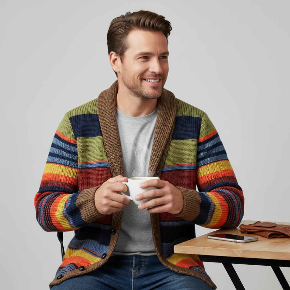 Men's Knit Cardigan Sweater - Long Jacket Oversized