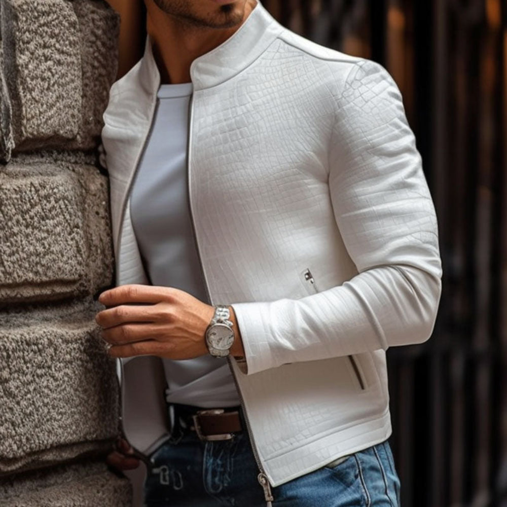 Men's Leather Jacket - Bomber Short Fit
