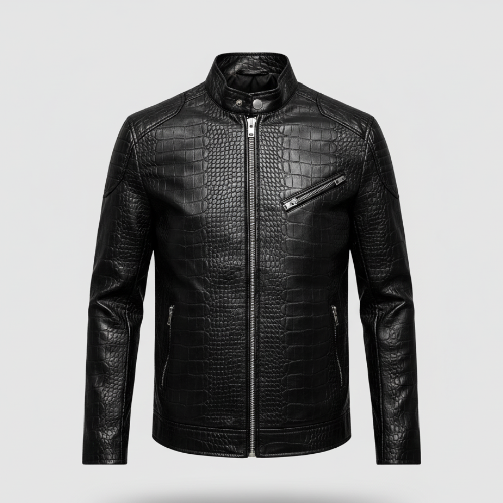 Men's Leather Jacket - Bomber Short Fit