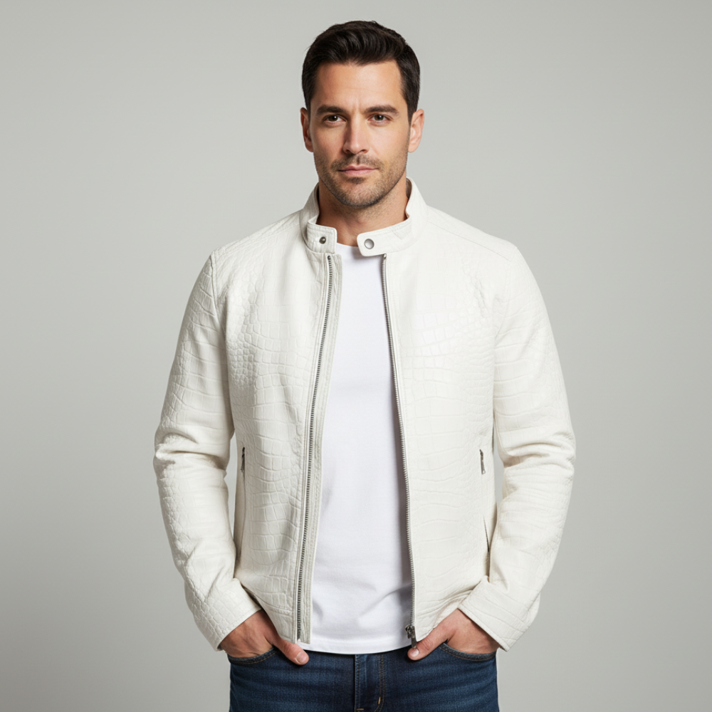 Men's Leather Jacket - Bomber Short Fit