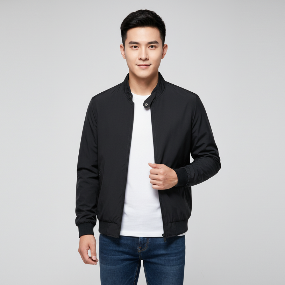Men's Lightweight Bomber Jacket - Long Sleeve Windbreaker