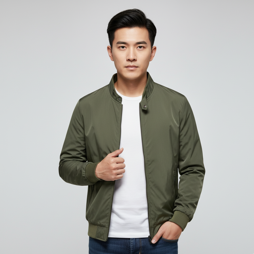 Men's Lightweight Bomber Jacket - Long Sleeve Windbreaker