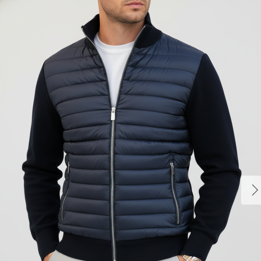Men's Lightweight Puffer Bomber Jacket – Quilted Zip-Up