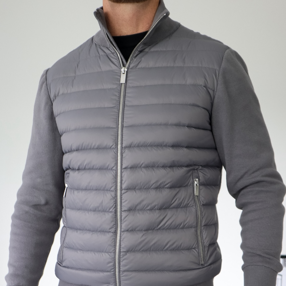 Men's Lightweight Puffer Bomber Jacket – Quilted Zip-Up