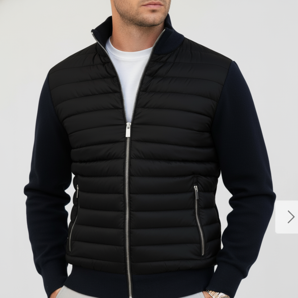 Men's Lightweight Puffer Bomber Jacket – Quilted Zip-Up