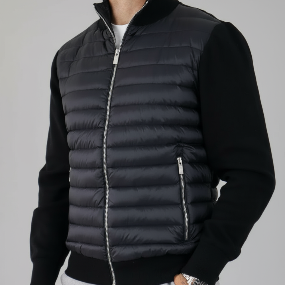Men's Lightweight Puffer Bomber Jacket – Quilted Zip-Up