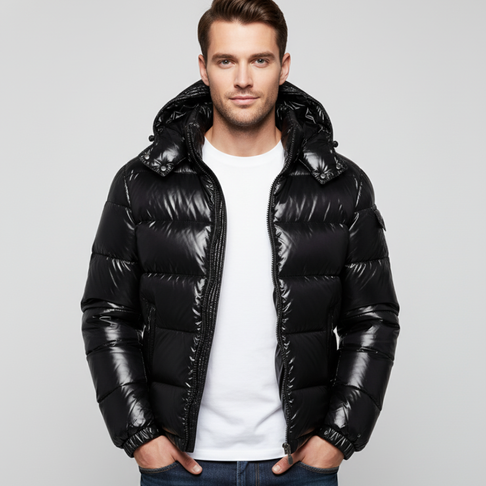 Men's Puffer Jacket Hooded Winter Coat – Long Lightweight