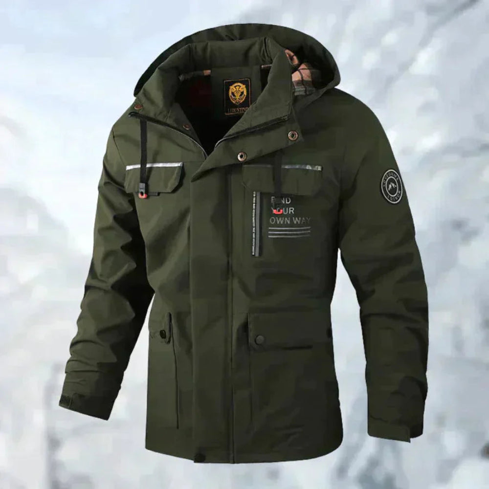Men's Puffer Snow Jacket - Long Parka Windbreaker