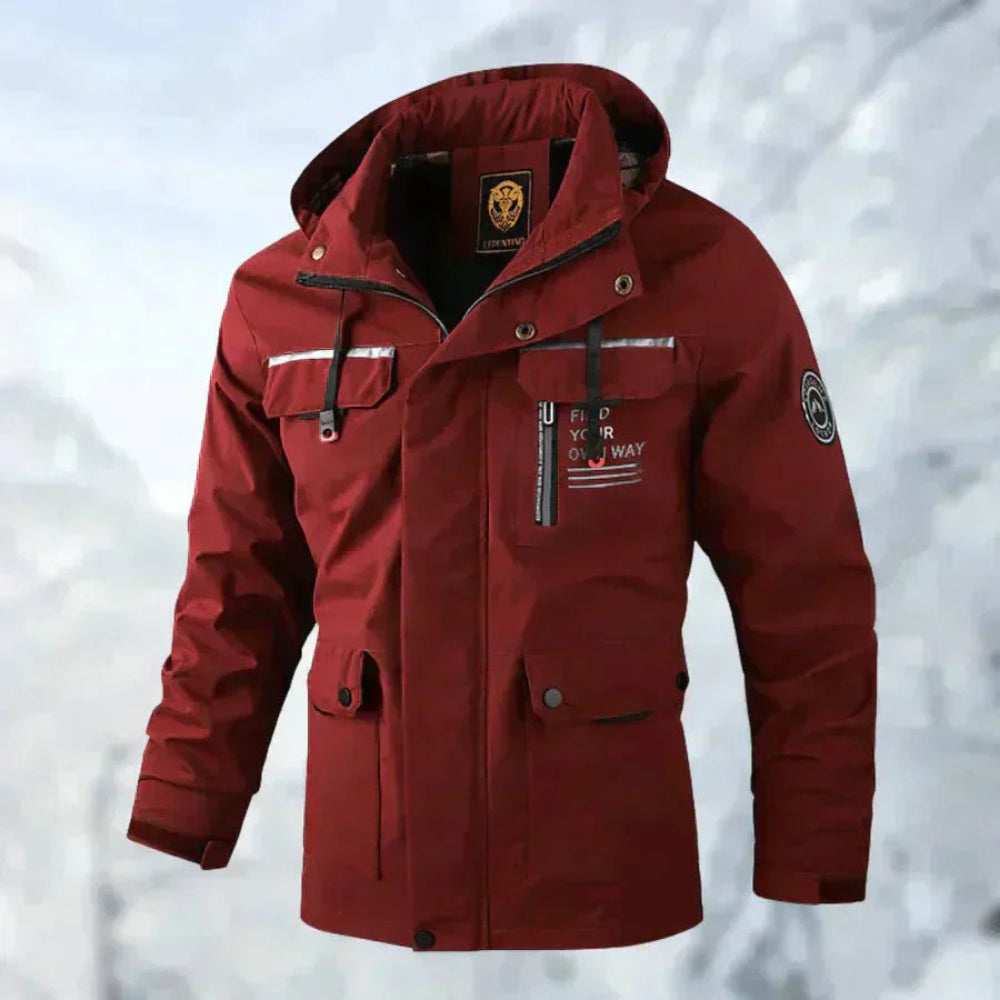 Men's Puffer Snow Jacket - Long Parka Windbreaker