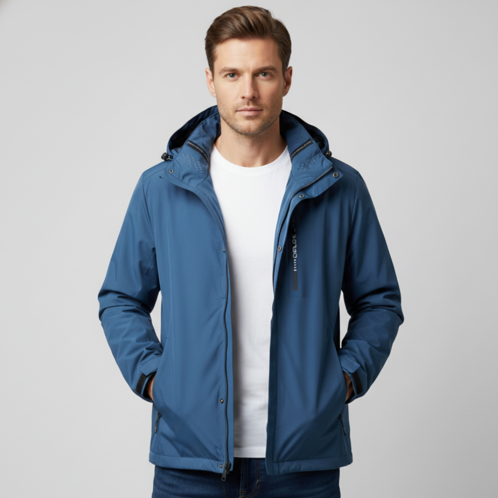Men's Waterproof Lightweight Windbreaker Jacket – Hooded Breathable