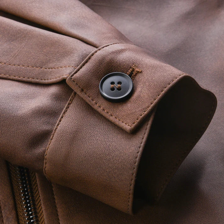 Men's vintage faux leather jacket | bomber retro style