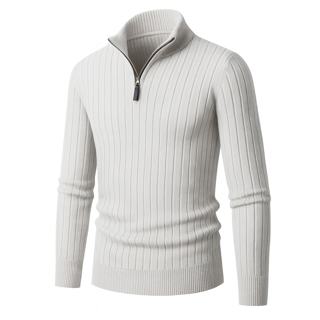 Men’s Long Knit Sweater | Cashmere Zipper Jumper