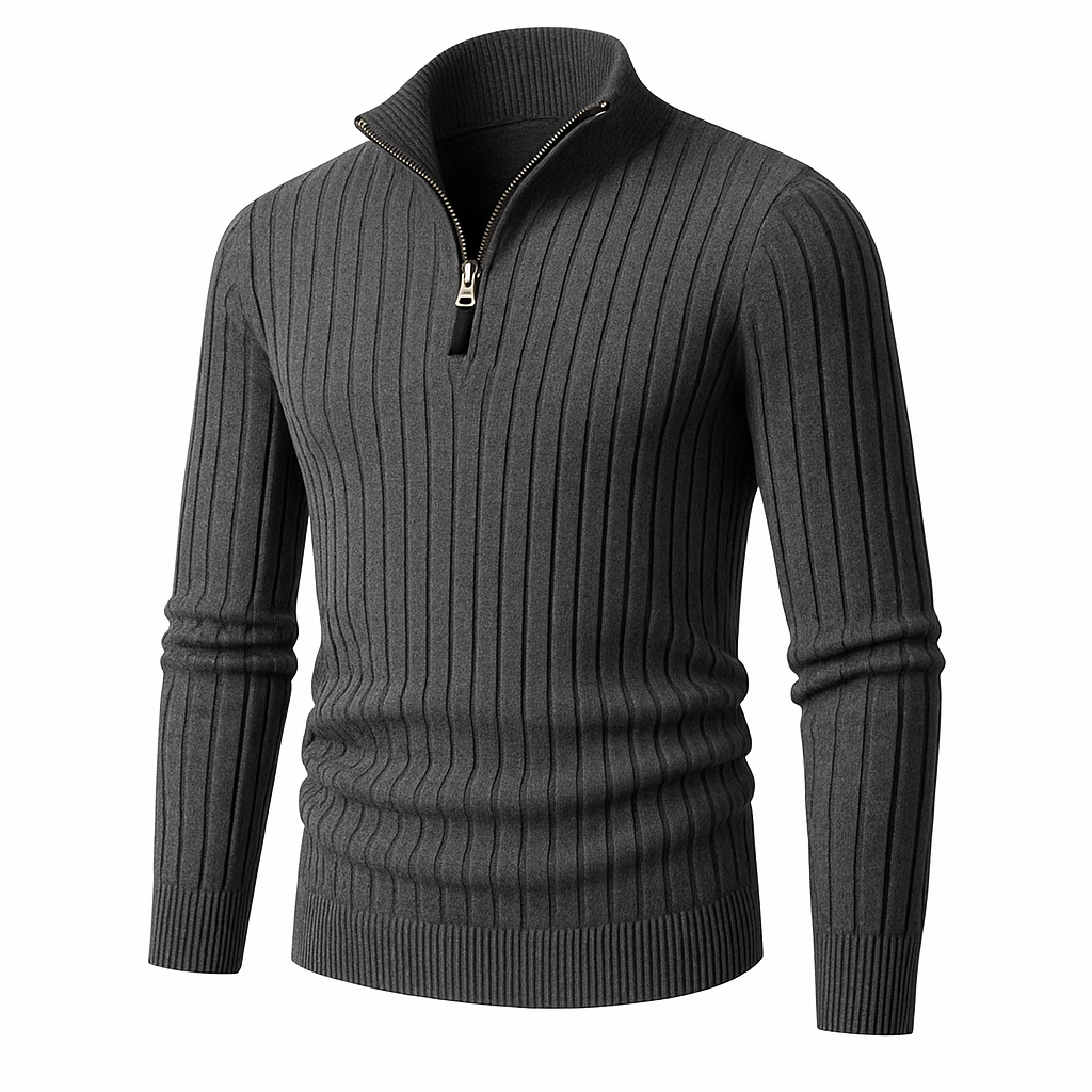 Men’s Long Knit Sweater | Cashmere Zipper Jumper