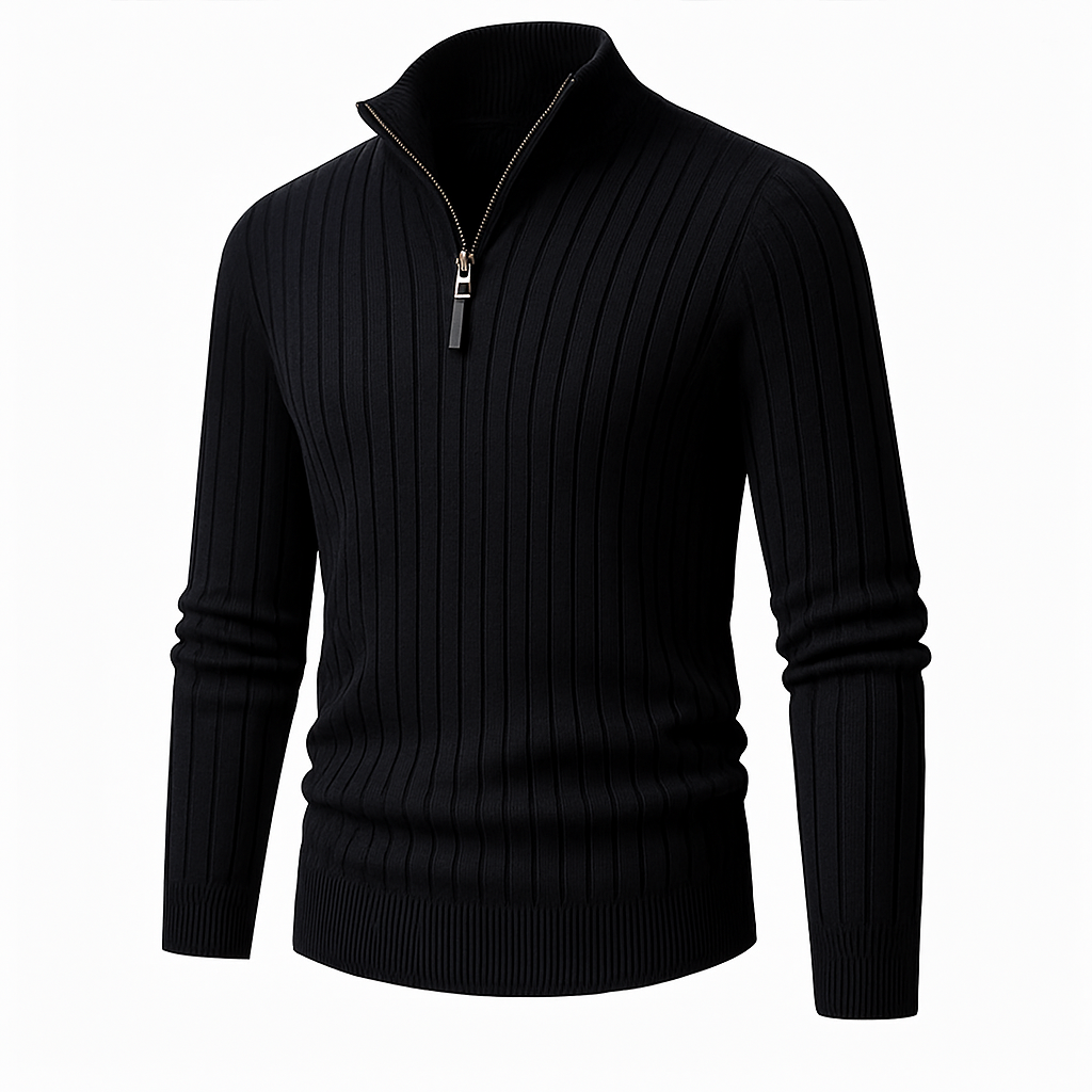 Men’s Long Knit Sweater | Cashmere Zipper Jumper