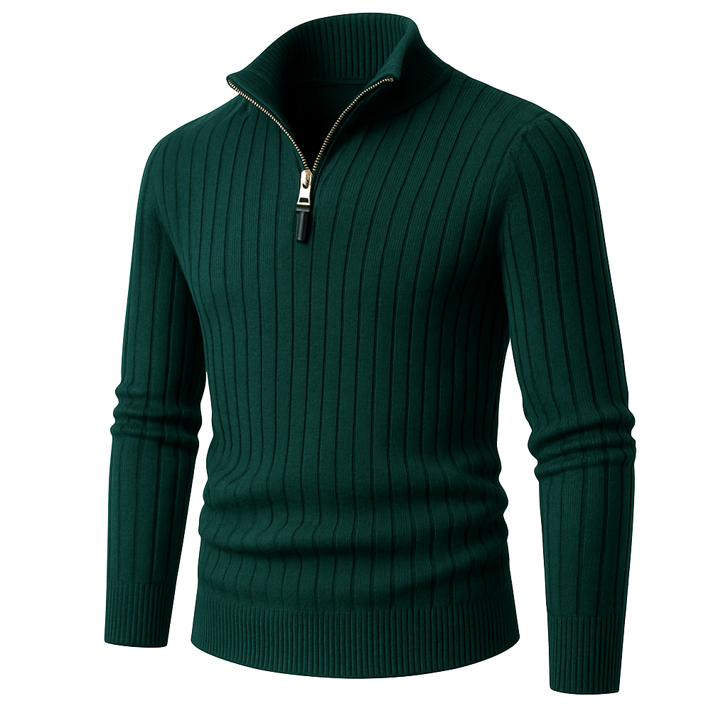 Men’s Long Knit Sweater | Cashmere Zipper Jumper