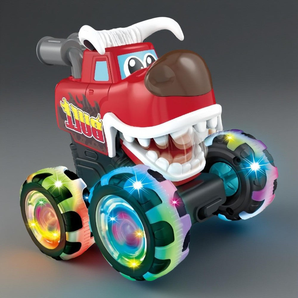 Monster Truck Toy Set with Light-Up Wheels and Press-to-Go Action