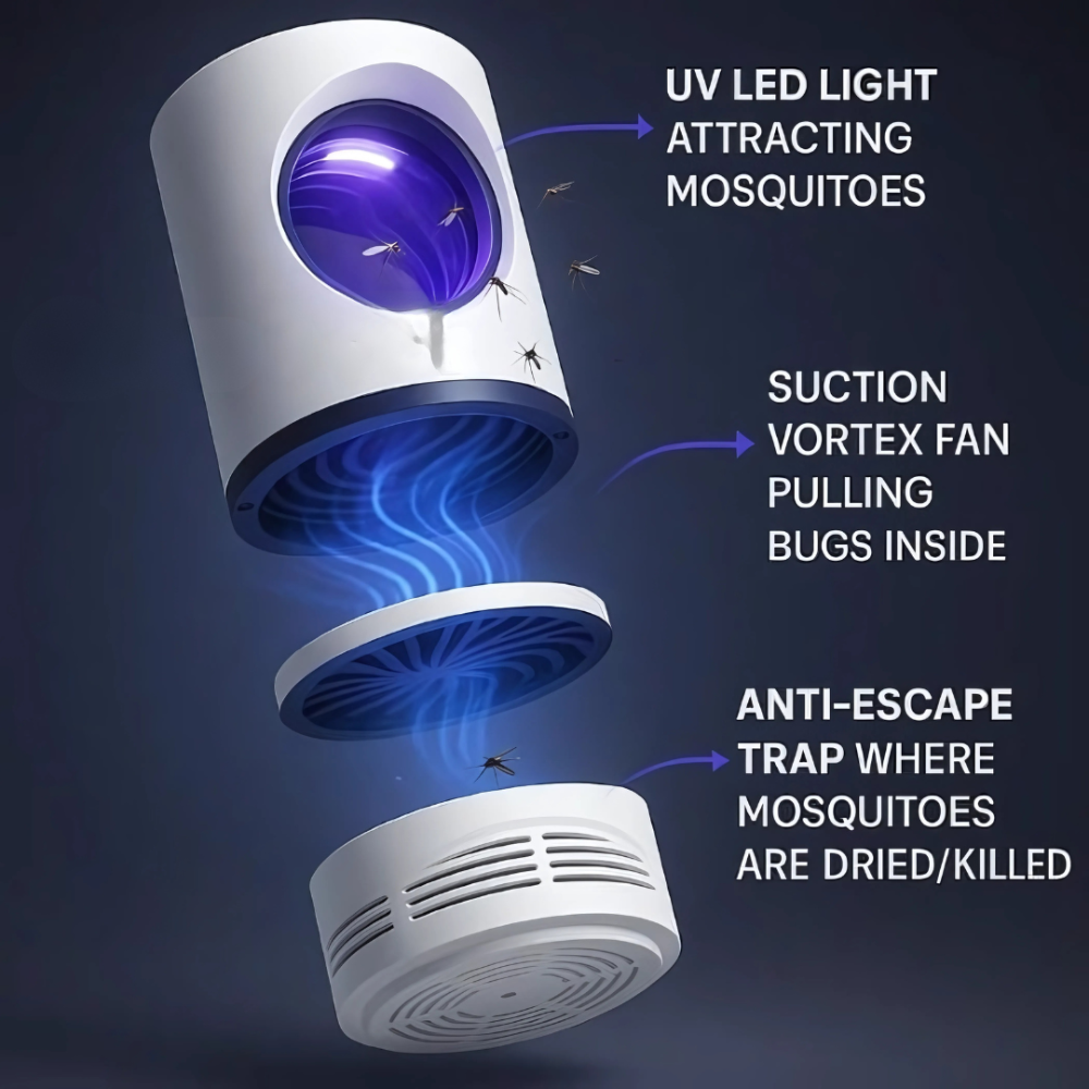 Mosquito Killer Lamp UV Indoor Insect Trap Silent Fan