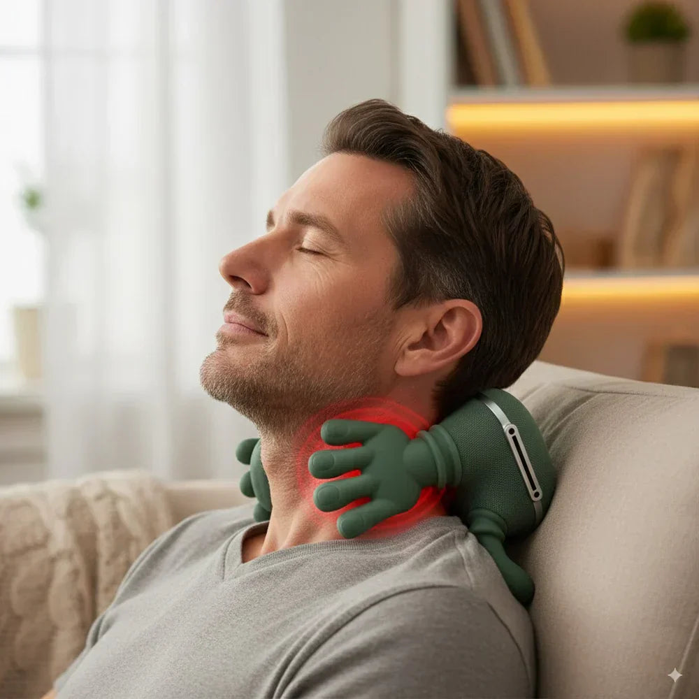 Neck Massager Heat Therapy Portable Ergonomic Muscle Relaxer