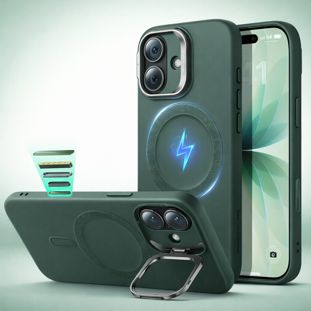 Phone Case Magnetic Clear Stand Shockproof Protective Cover