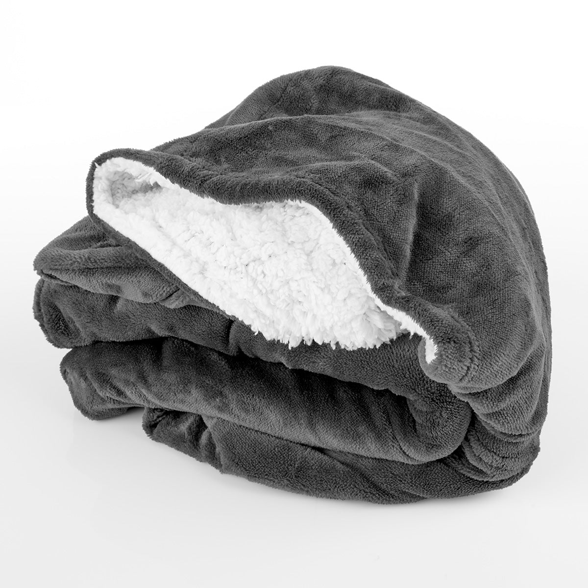 Oversized Fleece Hoodie Reversible Sherpa Lined Comfortable Wear 8