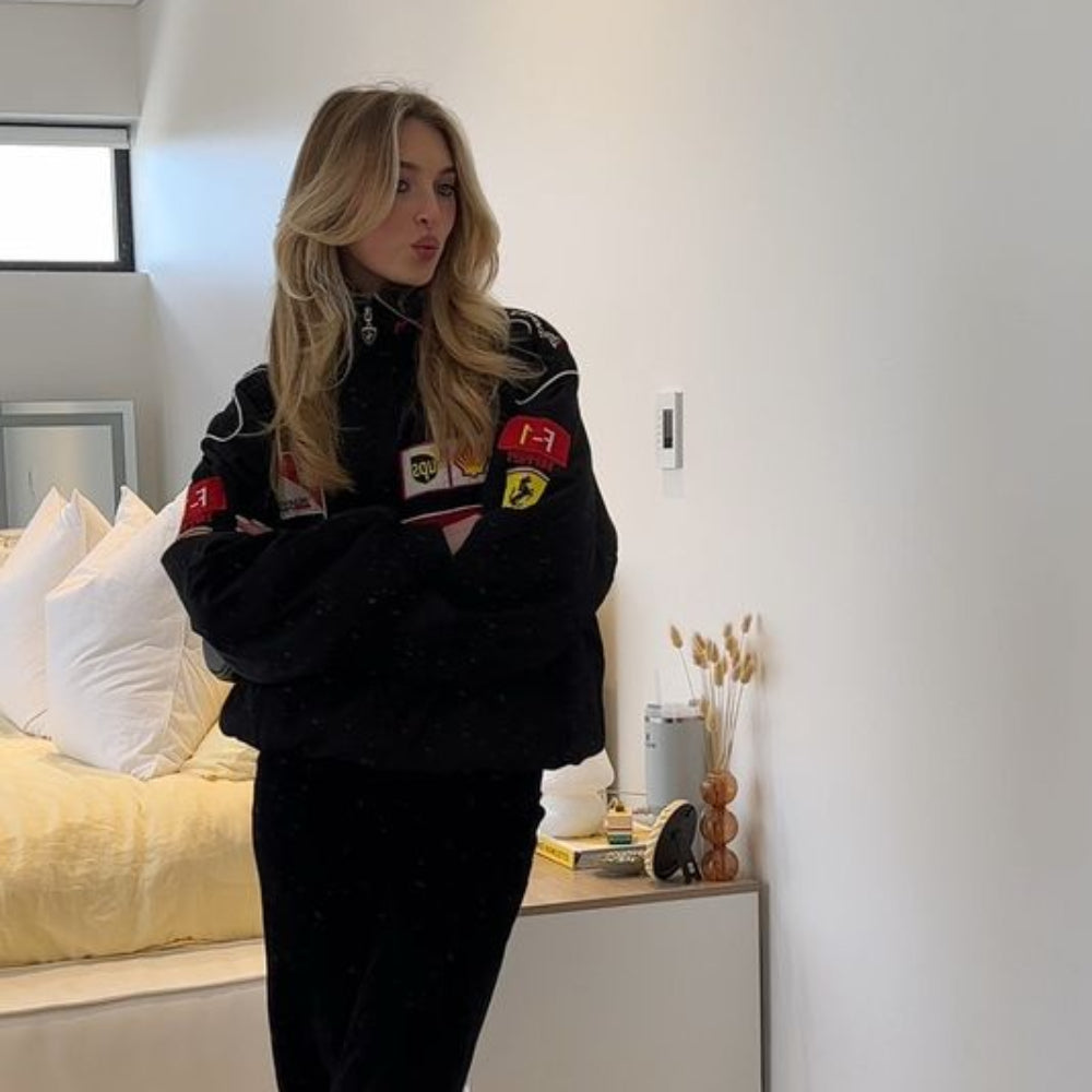 Oversized Racing Jacket Women Color Block Motorsport Style 5