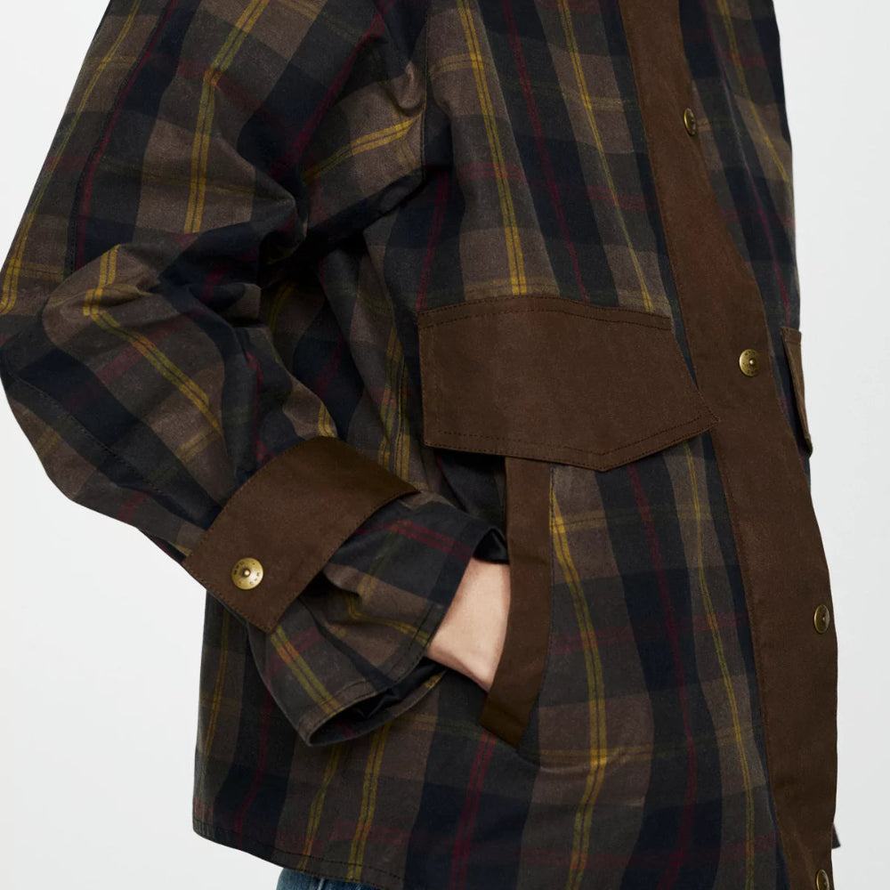 Women's Oversized Plaid Jacket - Long Casual Coat