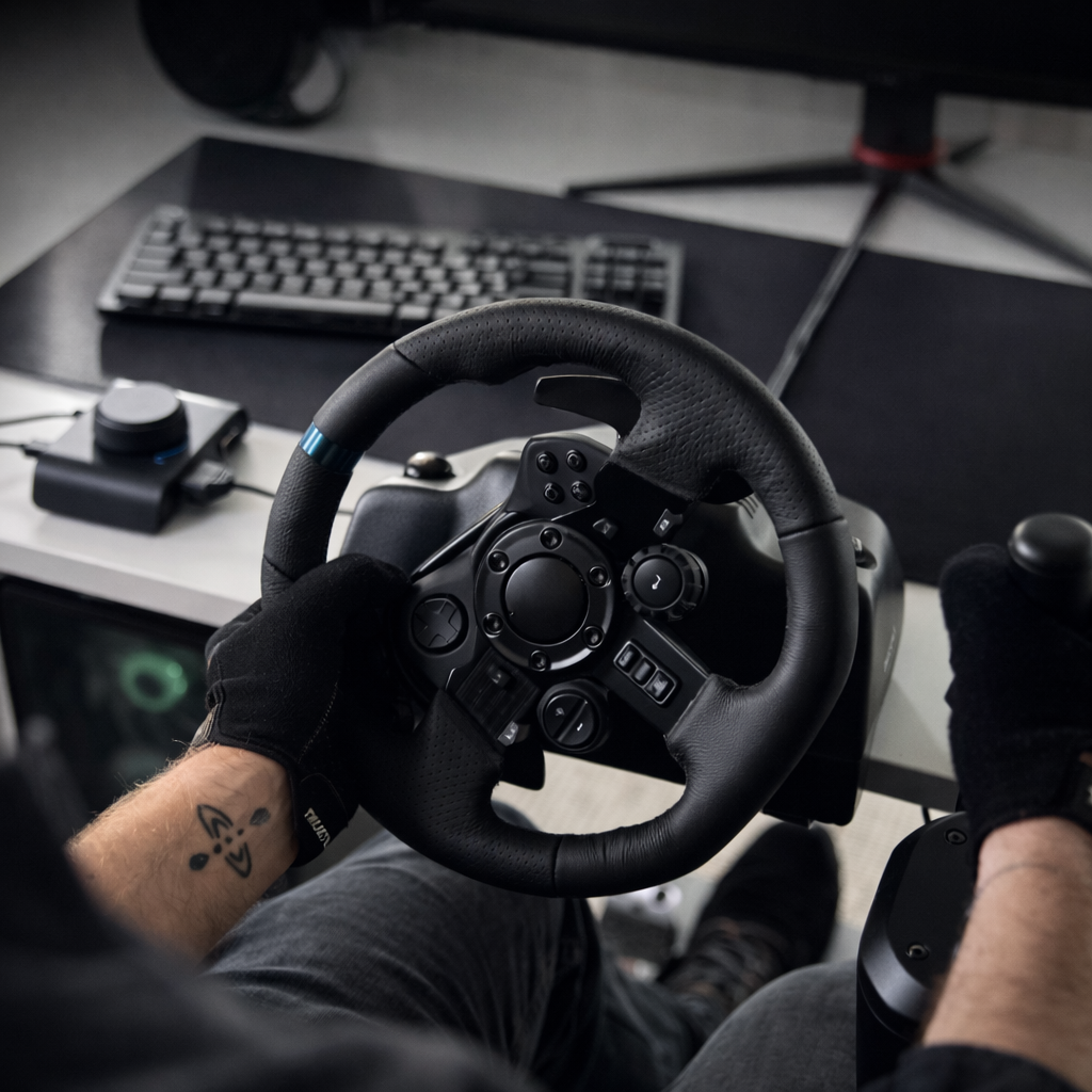 Racing Wheel Controller Force Feedback Steering Wheel Pedals