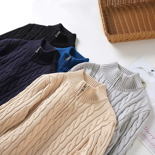 Men’s Knit Zipper Sweater | Long Cashmere Zipper