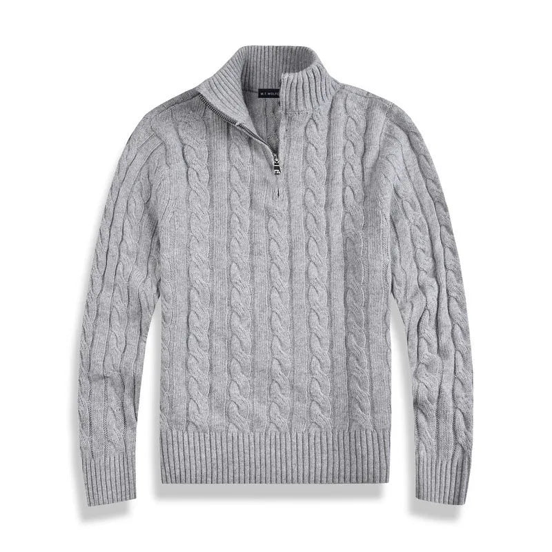 Men’s Knit Zipper Sweater | Long Cashmere Zipper