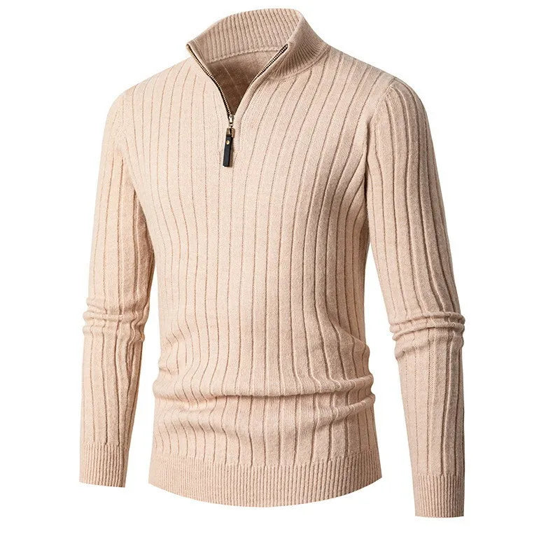 Men’s Long Knit Sweater | Cashmere Zipper Jumper
