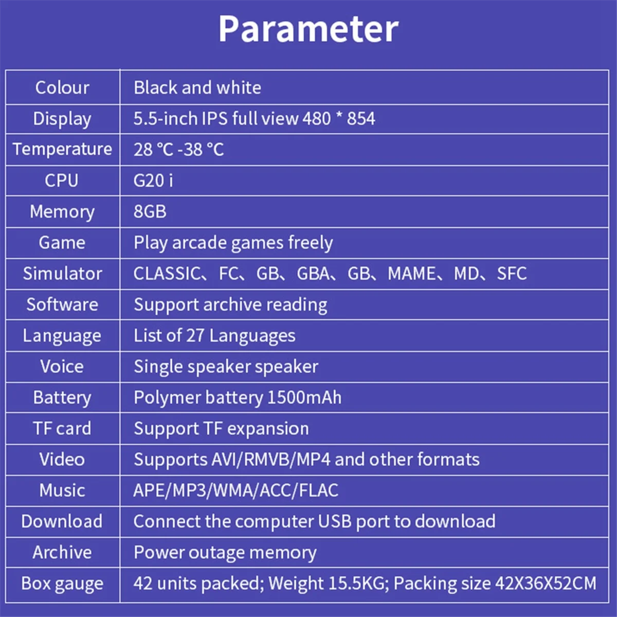 Christmas Gifts Handheld Game Console 5.5 Inch HD Portable Player