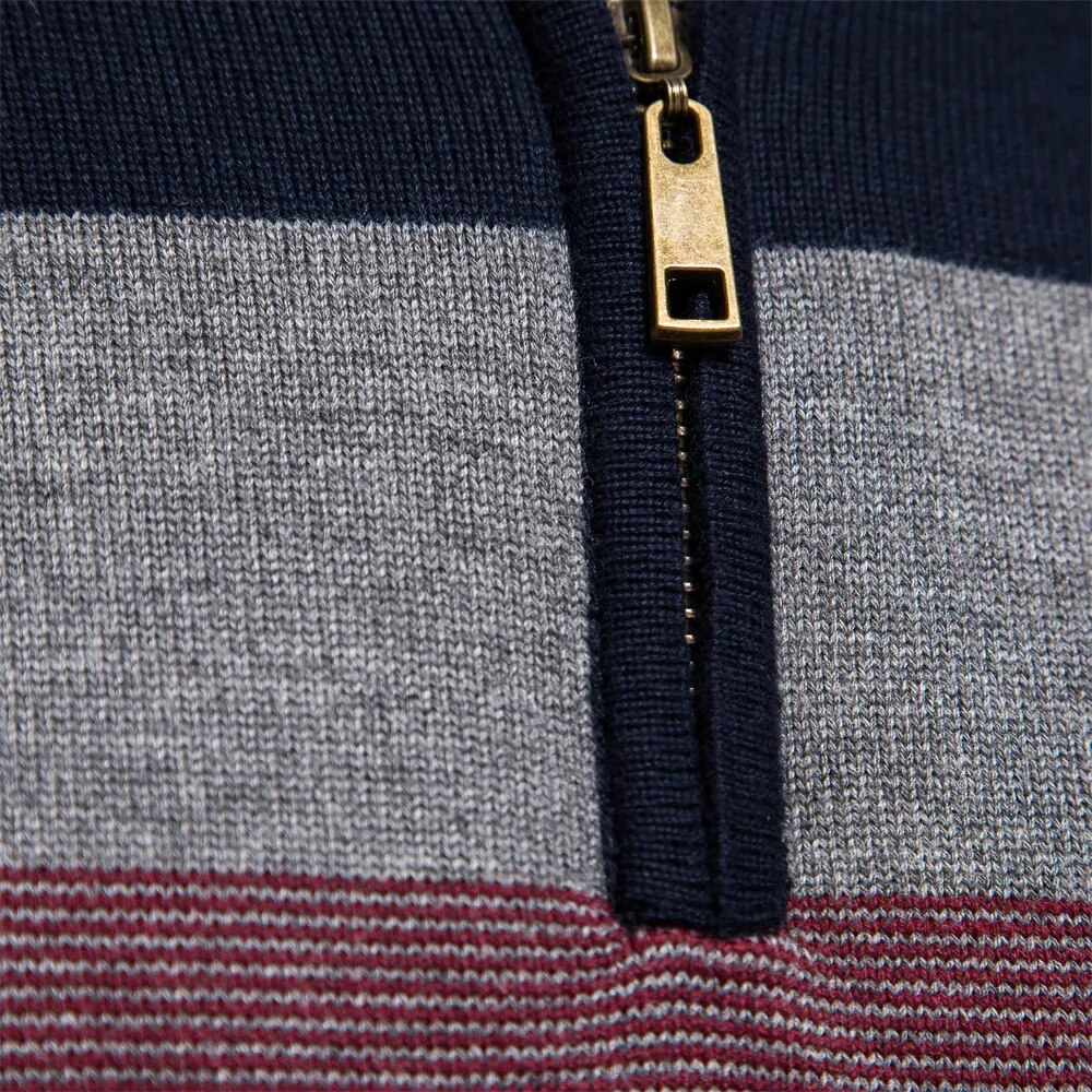 Men’s Knit Zipper Sweater | Long Jumper Casual Fit