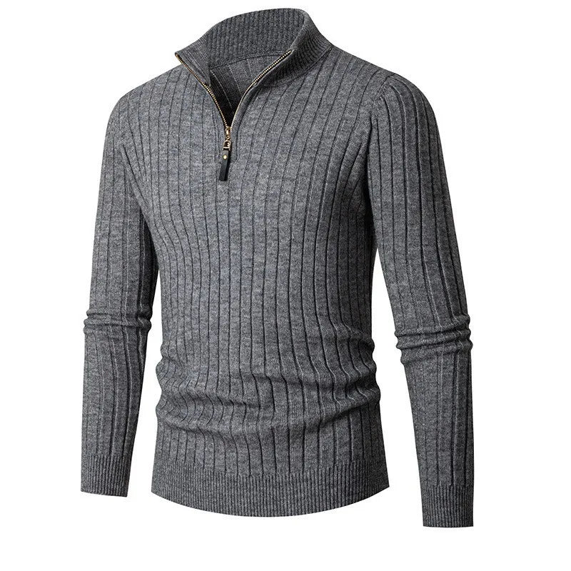 Men’s Long Knit Sweater | Cashmere Zipper Jumper