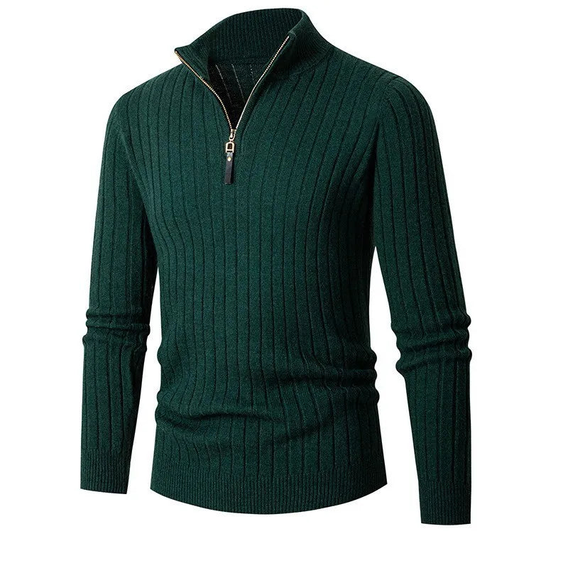 Men’s Long Knit Sweater | Cashmere Zipper Jumper