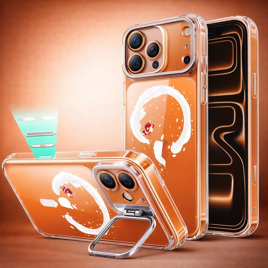 Phone Case Magnetic Clear Stand Shockproof Protective Cover