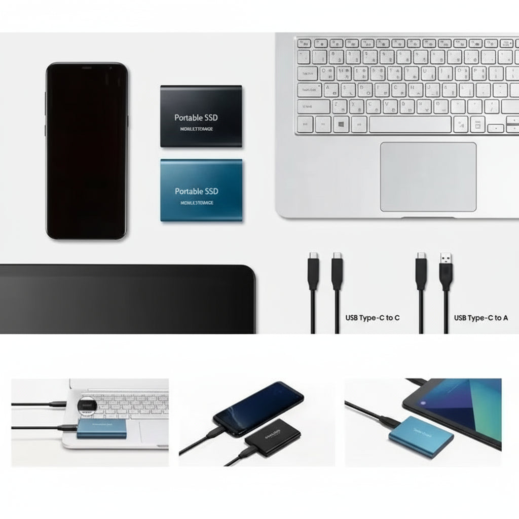 External Portable SSD Drive USB 3.1 High Speed Aluminum Storage