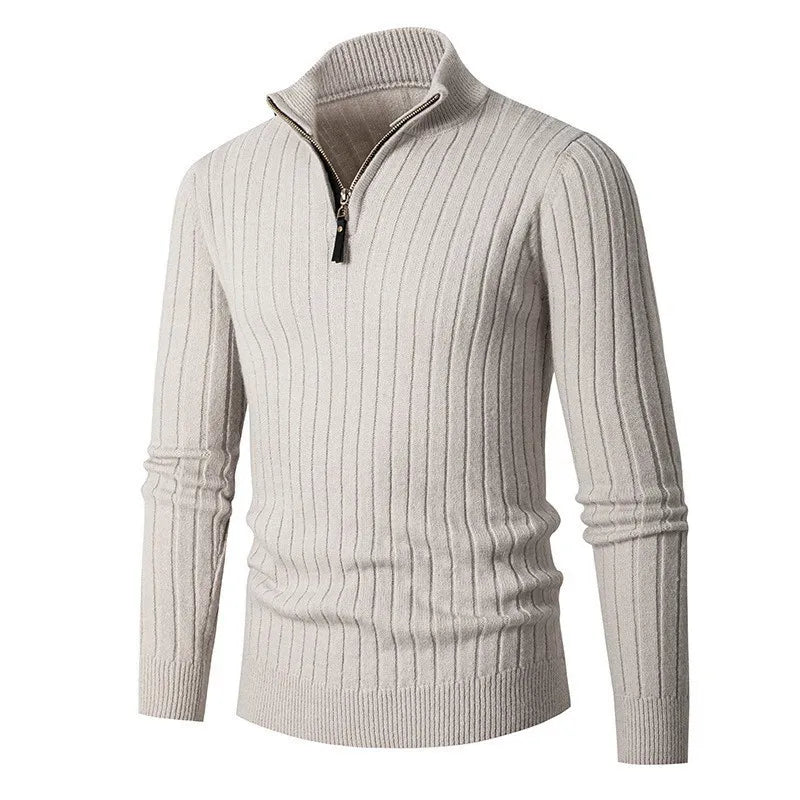 Men’s Long Knit Sweater | Cashmere Zipper Jumper